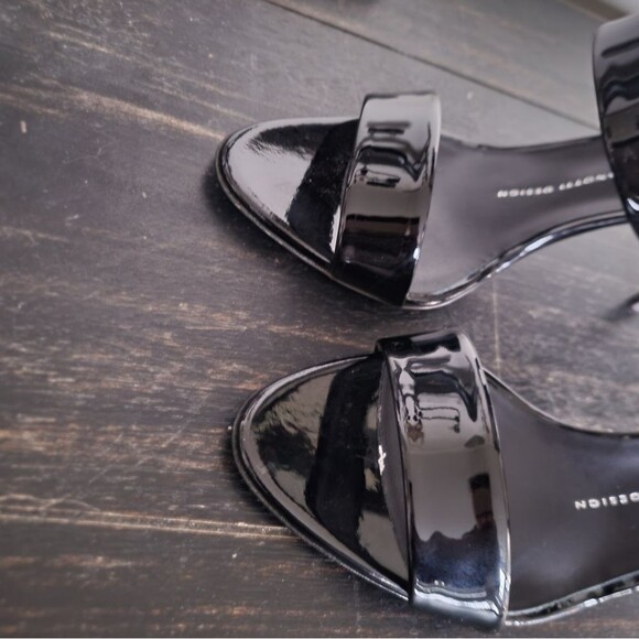 Giuseppe Zanotti Black Patent Leather Open Toe Sandals Dual Band Stiletto 37.5 - Picture 12 of 16